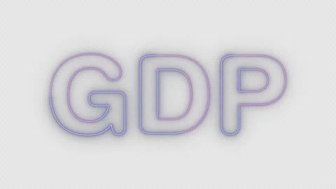 Gdp neon effects, text animation on transparent background Stock Footage 303583180