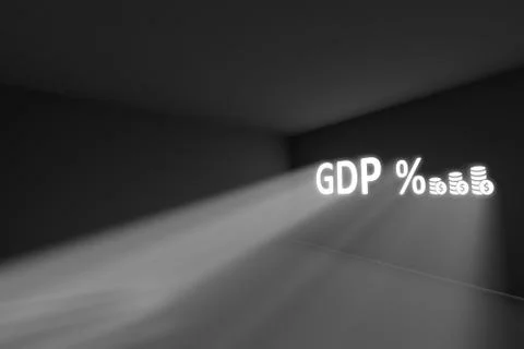 GDP rays volume light concept 3d illustration Stock Illustration