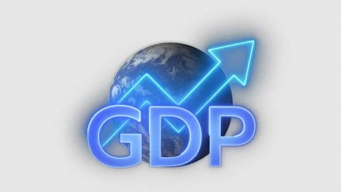 GDP sign with up arrow graph and chart on transparent background. Stock Footage 293183897