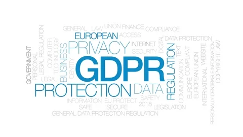 GDPR animated word cloud. Kinetic typography. Stock Footage 102267256