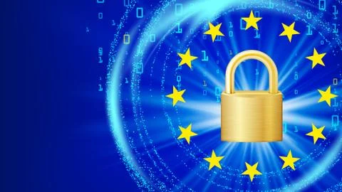 GDPR Background Vector. Padlock. General Data Protection Regulation. Security Stock Illustration