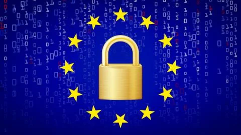 GDPR Background Vector. Padlock. Security Technology. General Data Protection 스톡 일러스트