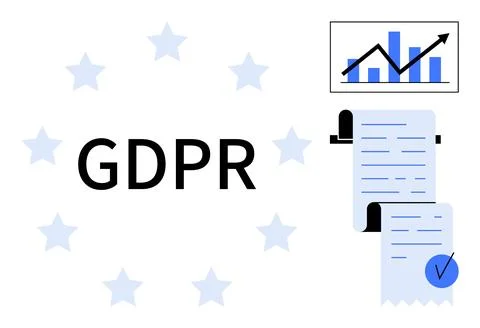 GDPR Compliance and Data Privacy Regulations with Secure Documentation Stock Illustration