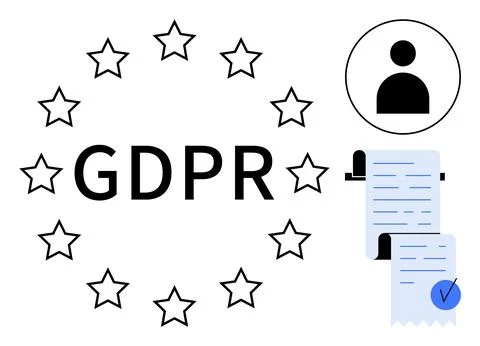 GDPR Compliance and Data Protection with User Privacy and Verification Stock Illustration