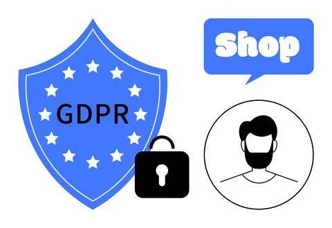 GDPR Compliance in E-Commerce Protecting Customer Data and Privacy Illustrazione stock