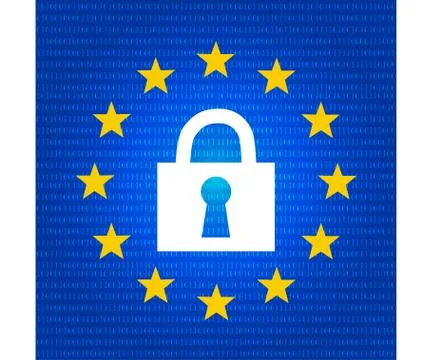 Gdpr concept, data protection, lock locked Stock Illustration