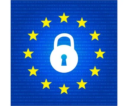 Gdpr concept, data protection, lock locked Illustrazione stock