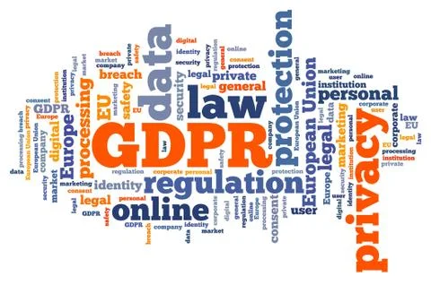 GDPR concept - General Data Protection Regulation. Data protection and privac Illustrazione stock