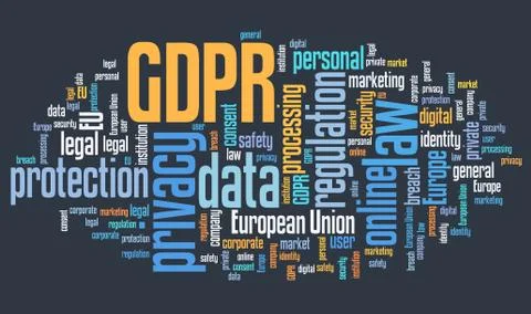 GDPR concept - General Data Protection Regulation. Data protection and privac Illustrazione stock
