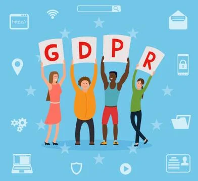 GDPR concept illustration. Idea of data protection. 스톡 일러스트