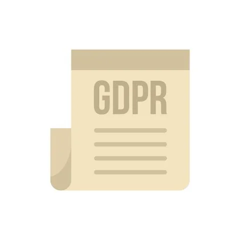 GDPR document icon flat isolated vector Stock Illustration