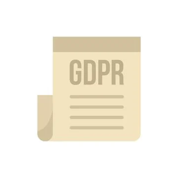 GDPR document icon flat isolated Illustrazione stock