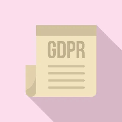 GDPR document icon, flat style Illustrazione stock