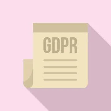 GDPR document icon, flat style Illustrazione stock