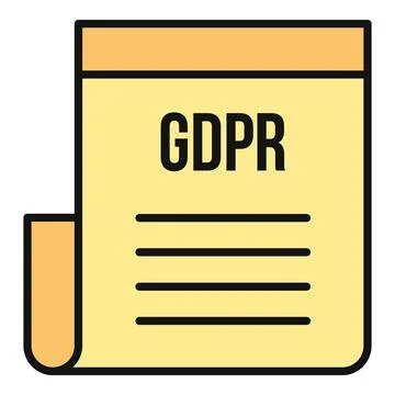 Gdpr document icon representing data privacy regulation Stock Illustration
