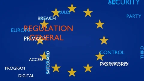 GDPR, DSGVO - general data protection regulation word tag cloud. Stock Footage 88445024