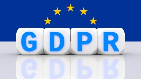GDPR, DSGVO general data protection regulation concept, with dices blue variant Stock-Footage 88761290