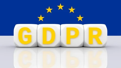 GDPR, DSGVO general data protection regulation concept, with yellow dices Stock Footage 88762352