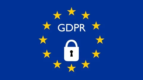 GDPR, DSGVO general data protection regulation concept with lock and zoom in Stock Footage 88832314