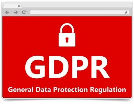 GDPR - General Data Protection Regulation. Web browser with padlock Stock Illustration