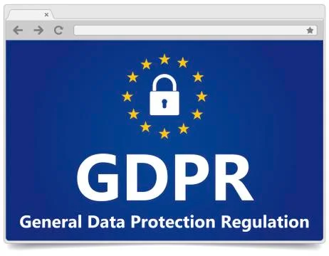 GDPR - General Data Protection Regulation. Web browser with padlock Stock Illustration