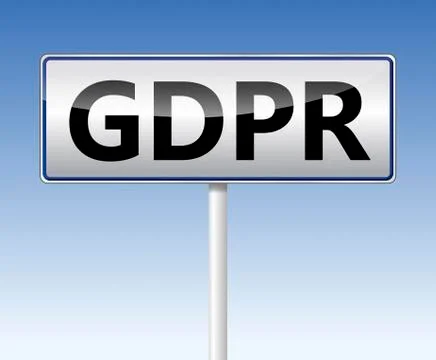 GDPR - General Data Protection Regulation. Traffic sign Stock Illustration