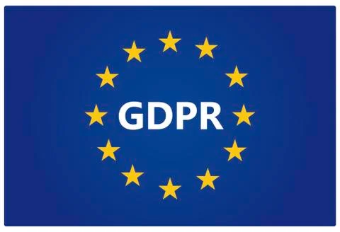 GDPR - General Data Protection Regulation. EU flag with stars Stock Illustration