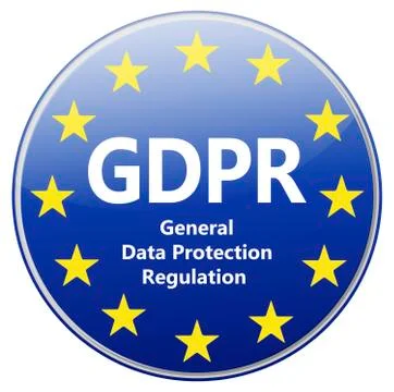 GDPR - General Data Protection Regulation. Sign with EU stars Stock Illustration