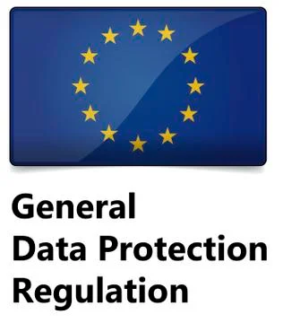 GDPR - General Data Protection Regulation. EU flag with stars Stock Illustration