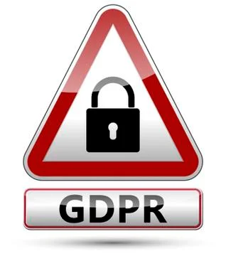 GDPR - General Data Protection Regulation. Traffic sign with padlock Stock Illustration