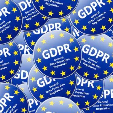 GDPR - General Data Protection Regulation. Multiple sign illustration Stock Illustration
