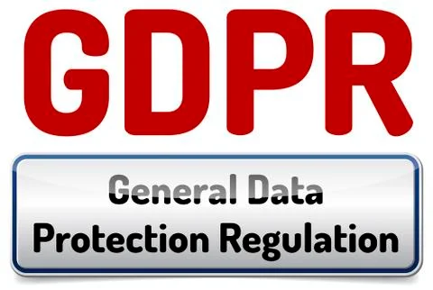 GDPR - General Data Protection Regulation. Glossy banner with shadow Stock Illustration
