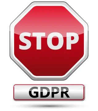 GDPR - General Data Protection Regulation. Traffic sign Stock Illustration