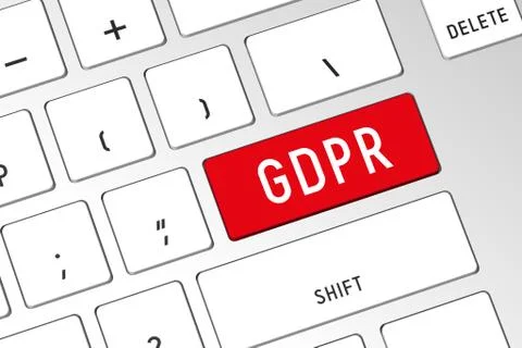 GDPR - General Data Protection Regulation - 3D computer keyboard Illustrazione stock