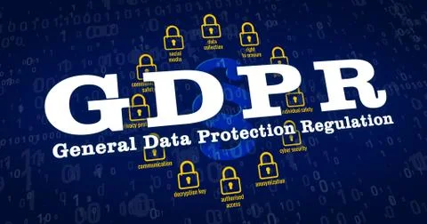 GDPR - General Data Protection Regulation Stock Illustration