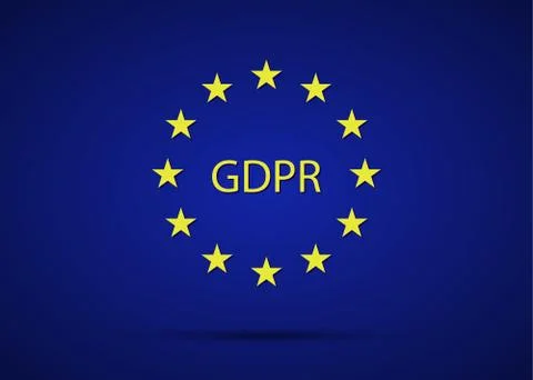 GDPR General Data Protection Regulation with European Union stars Illustrazione stock