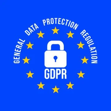 GDPR - General Data Protection Regulation in European Union symbol. Stock Illustration