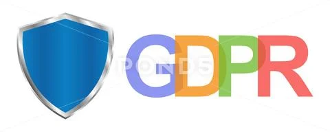 Gdpr general data protection regulation. Eu safeguard regulations and data en Stock Illustration