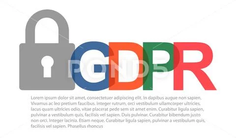 Gdpr general data protection regulation. Eu safeguard regulations and data en Stock Illustration