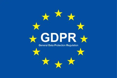 Gdpr general data protection regulation. Eu safeguard regulations and data en Stock Illustration