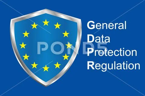 Gdpr general data protection regulation. Eu safeguard regulations and data en Stock Illustration