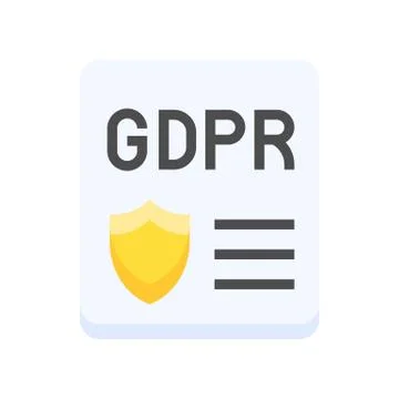 GDPR General Data Protection Regulation icon, flat style Ilustración de archivo