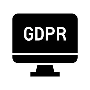 GDPR General Data Protection Regulation icon, solid style Stock Illustration