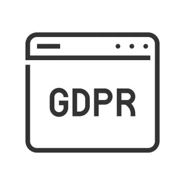 GDPR General Data Protection Regulation icon, line style Stock Illustration