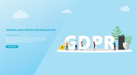 Gdpr general data protection regulation concept for website template banner s Illustrazione stock