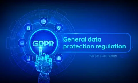 GDPR. General Data Protection Regulation. Cyber security and privacy concept  Stockillustratie