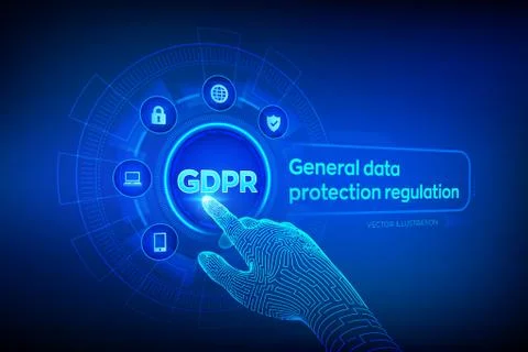 GDPR. General Data Protection Regulation. Cyber security and privacy concept  Stock Illustration