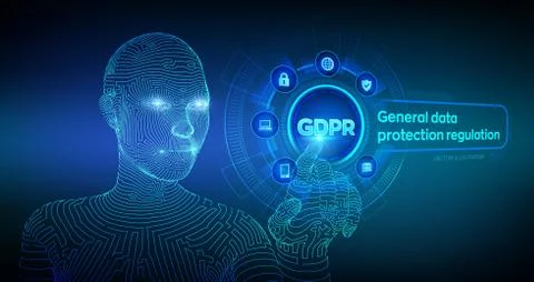 GDPR. General Data Protection Regulation. Cyber security and privacy concept  Stock Illustration