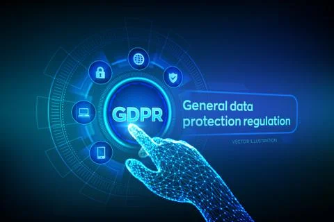 GDPR. General Data Protection Regulation. Cyber security and privacy concept  Stockillustratie