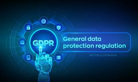 GDPR. General Data Protection Regulation. Cyber security and privacy concept  Stock Illustration